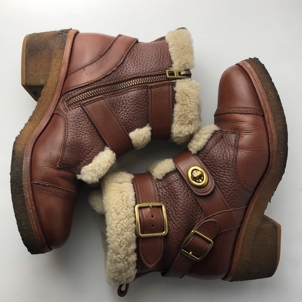 Coach Preston Brown Leather Ankle Boots 6.5 - Picture 9 of 16